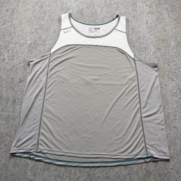 5.11 Tactical Tank Top Men 2XL White Gray Colorblock Performance - Picture 2 of 12